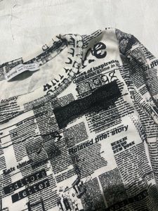 Newspaper Print Long Sleeve Top