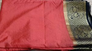 Elegant orange Saree with Black Border