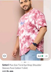 Plus Size Tie &amp; Dye Pure Cotton Tshirt - 6XL