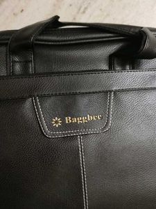 Stylish Black Leather Briefcase - Laptop Bag