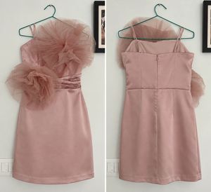 Dusty Pink Tulle Flower Embellished Dress 🎀🌷💗