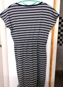 Grey Blue Striped Dress By Brink. A Su