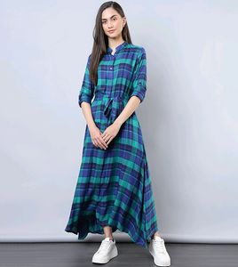 Plaid Checks Flared Dress