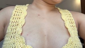 handmade Yellow Crochet Halter Top