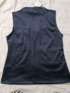 Shein Sleeveless Navy V-Neck Top