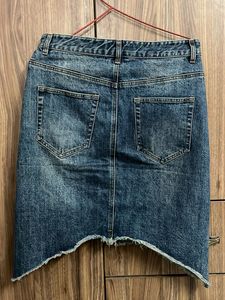 Y2K Denim Skirt | Asymmetrical Hem