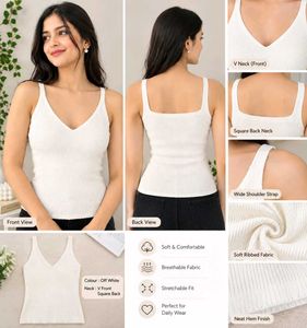 Women's Ribbed Knit V-Neck Tank Top