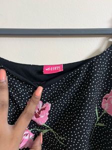 Black Floral Spaghetti Strap Top