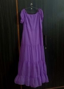 Elegant Purple Tiered Maxi Dress