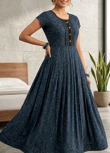 Comfortable Blue Printed Nightgown