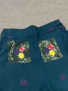 Embroidered Teal Co-ord Set