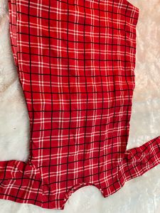Beautiful Checkered Red Simple Kurti