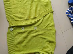 Lime Green Buttoned Cardigan