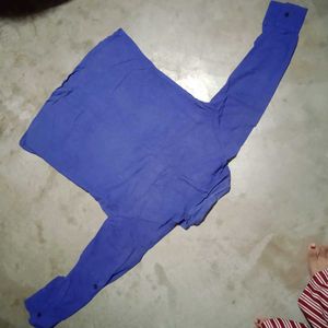 women Blue Full Sleeve Shirt