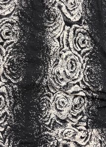 Embellished Black &amp; White Rose Print Kurta