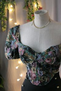 Floral Print Corset Top