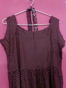 Women's Polka Dot Kurta with Sequins