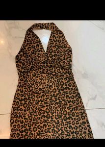 Leopard Print Halter Dress