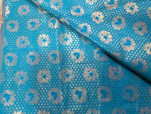 Exquisite Teal &amp; Gold Brocade Saree