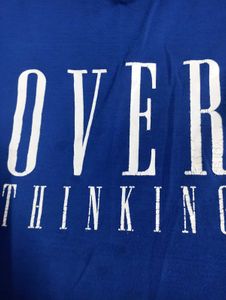 Blue "Overthinking" Graphic T-Shirt