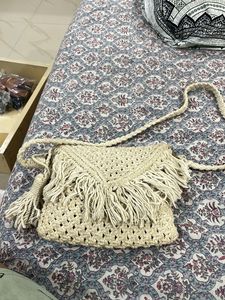 Boho Macrame Fringe Shoulder Bag
