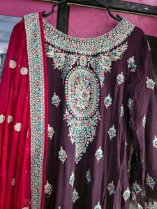 heavy kundan work pallazo suit set