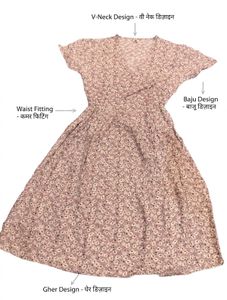 Women Floral Print V-Neck A-Line Midi Dress