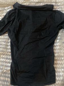 y2k Classic Black Button-Down Shirt