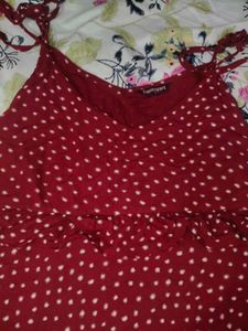 flamboyant  Polka Dot Ruffle Top