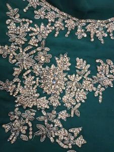 Elegant Emerald Green Ethnic Gown