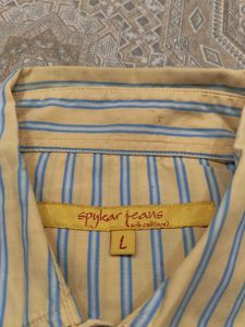Spykar Striped Button-Up Shirt