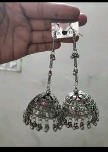 Exquisite Silver Jhumka Earrings