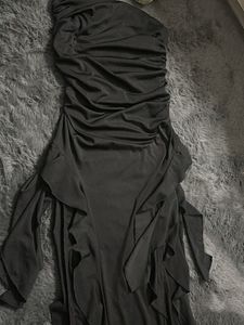 Chic Black Ruched tube Dress