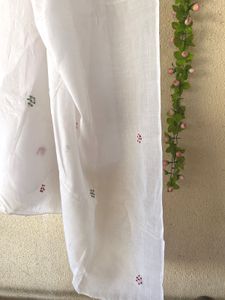 Elegant White Embroidered Kurta Set