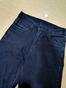 Dark Wash Black Wide Jeans