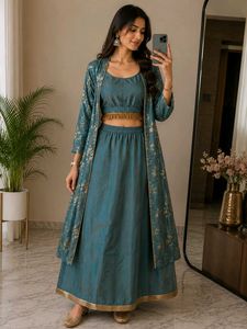 Stunning Teal Lehenga Choli Set