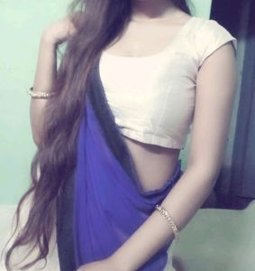 Blue And Off White Half And Half Saree With Golden Blouse