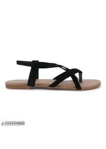Black Strap Flat Sandals