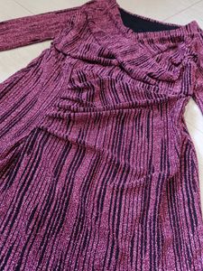 Pink Shimmer Wrap Mini Dress