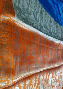 Elegant Blue Silk Saree with Intricate Border