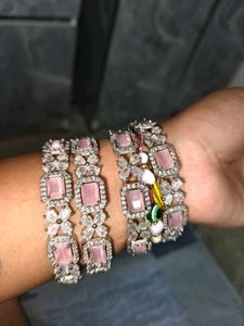 Pink AD Bangle Set