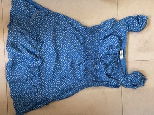 Blue and white short dress