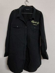 Black Long Sleeve Henry's Tunic Shirt
