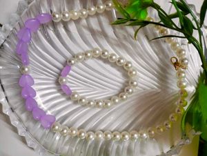 Pearl &amp; Heart Necklace Set