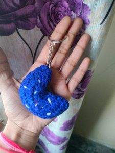 Crocheted Moon Keychain