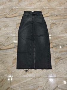 Washed Black Wide Leg Jeans
