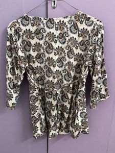 Boho Paisley Print Embellished Kurta