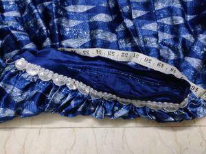 Blue Geometric Print Ethnic Skirt