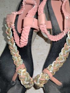 Pink Wedge Sandals