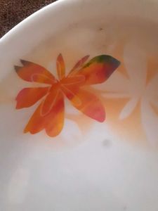 Oval Serving Plate with Floral Design